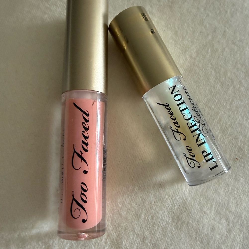 Too Faced Lip Gloss Duo — Pink & Clear Gloss -NAKED DOLLY